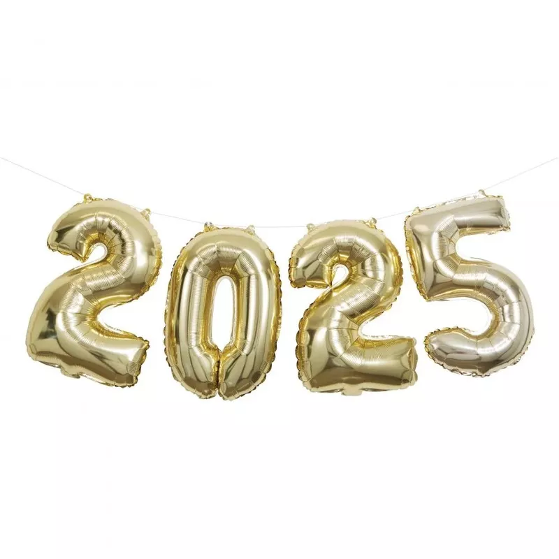 “2025” Gold Balloon Banner